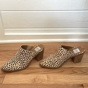 Dolce Vita Leopard Cow Haircalf Mules